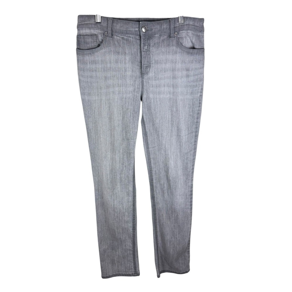 Chico's So Lifting So Slimming Gray Mid Rise Straight Leg Jeans Size 8‎